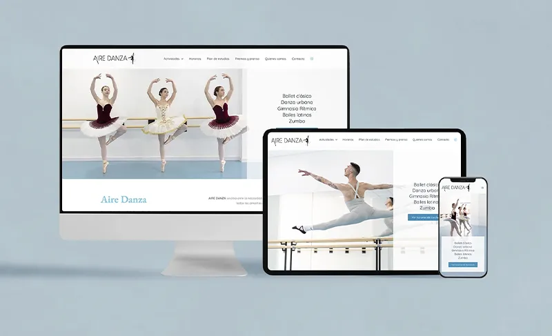 Screenshots web aire danza