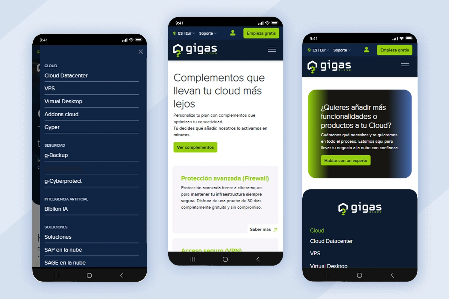 Mockup página web versión móvil